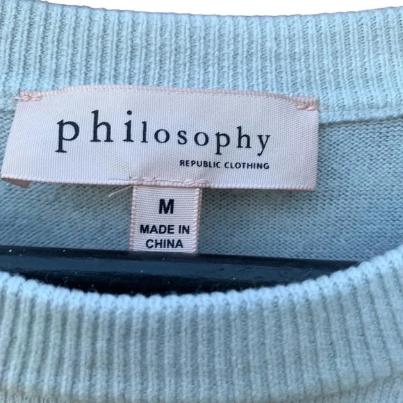 PHILOSOPHY baby blue oversized knit sweater size medium - Picture 4 of 4